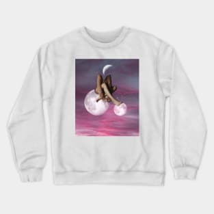 Moon-head woman Crewneck Sweatshirt